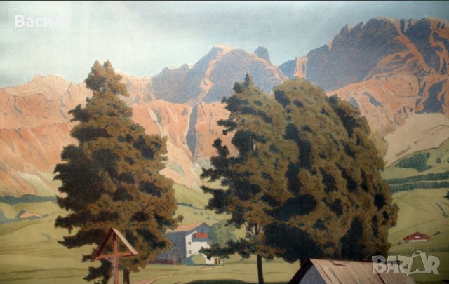 Голяма цветна литография, снимка 8 - Декорация за дома - 38904925