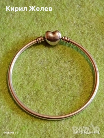 Сребърна гривна от колекция Pandora Moments Forever love елегантна 49718, снимка 6 - Гривни - 52912774