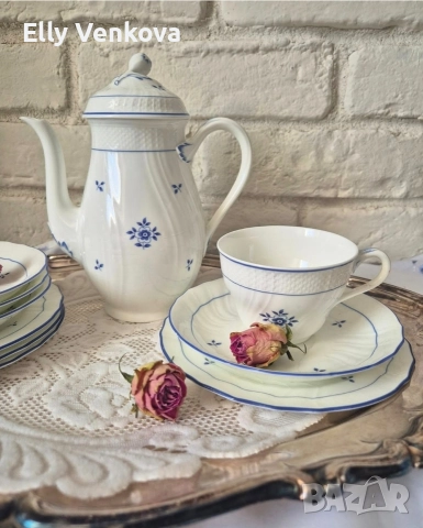 Сервиз за чай Heinrich Villeroy & Boch от фин костен порцелан, снимка 2 - Сервизи - 52888135