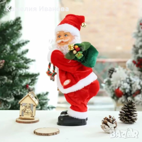 Танцуващ Дядо Коледа с музика и светлини – празнично настроение у дома, снимка 2 - Плюшени играчки - 52226176