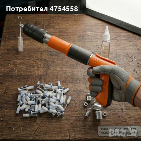 Професионален пистолет за забиване на пирони + 50 броя пирона, снимка 2 - Други инструменти - 54061075
