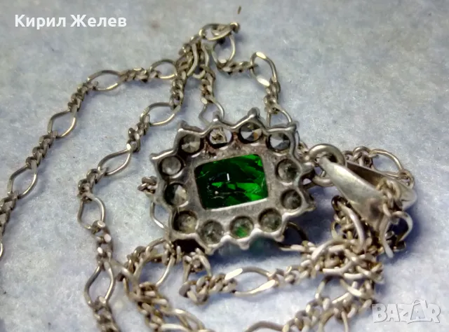 СКЪПОЦЕННО СРЕБЪРНО КОЛИЕ с ПЕНДАНТ СРЕБРО 925 с ГОЛЯМ ЮВЕЛИРНО ФАСЕТИРАН ПЕРИДОТ и ЦИРКОНИ 47569, снимка 10 - Колиета, медальони, синджири - 50072703
