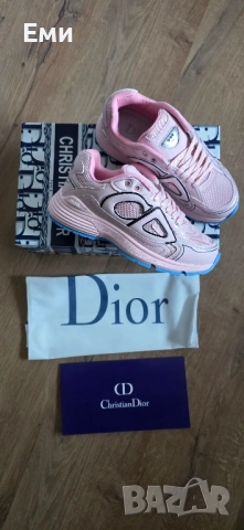 Christian Dior луксозни дамски естествена кожа обувки сникърси маратонки , снимка 2 - Маратонки - 52567275