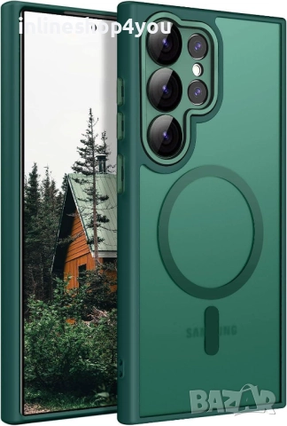 Матов MAGSAFE Кейс за Samsung Galaxy S23 Ultra - Различни цветове, снимка 4 - Калъфи, кейсове - 51854698