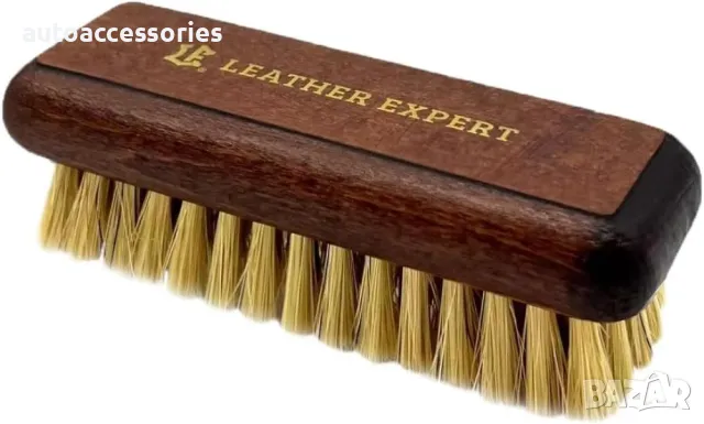 	Четка за почистване на кожа, Leather Expert, 4 x 11 x 3,5 см, кафяво/златно, снимка 4 - Аксесоари и консумативи - 48122827