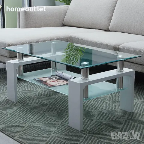 ПРОМОЦИЯ Маса със стъклен плот CLIPOP C-B-CT-0127 WH