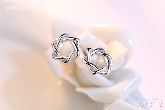 Сребърни Обеци Супер звезда - 925 печат сребро BA238