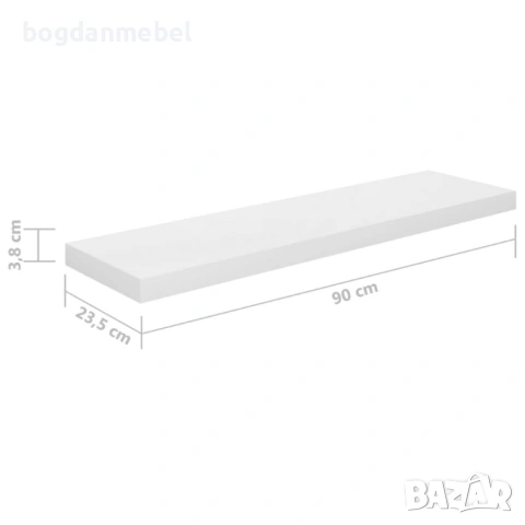 Sonata Окачени стенни рафтове, 2 бр, бял гланц, снимка 5 - Етажерки - 53174389