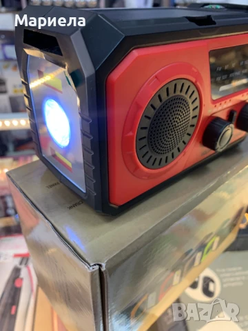 Соларно радио с манивела и вградена батерия 16 000mAh / Bluetooth / Фенер, снимка 7 - Радиокасетофони, транзистори - 51259434