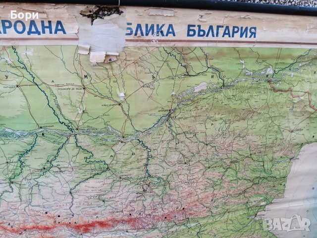 НРБ 1967г Карта на НРБългария, снимка 3 - Други ценни предмети - 42868063