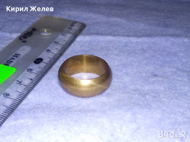 СТАРА ПОЗЛАТЕНА МЪЖКА ХАЛКА РЕТРО ПРЪСТЕН с ПЕЧАТИ 585 и 14К РЪЧНА ИЗРАБОТКА За КОЛЕКЦИЯ 32588, снимка 13 - Антикварни и старинни предмети - 39723558