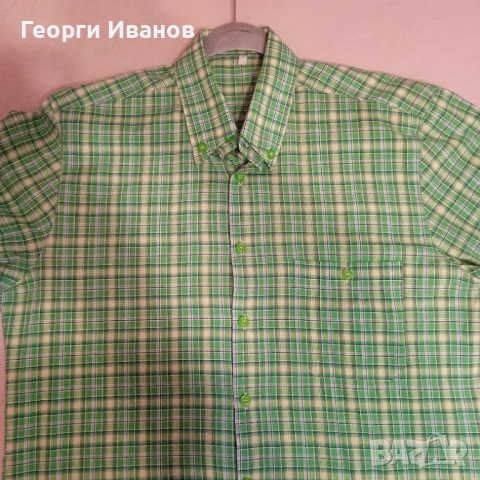 КАТО НОВА M/L ЕФЕКТНА БЪЛГАРСКА карирана спортно-елегантна риза BG plaid shirt, снимка 2 - Ризи - 53274928