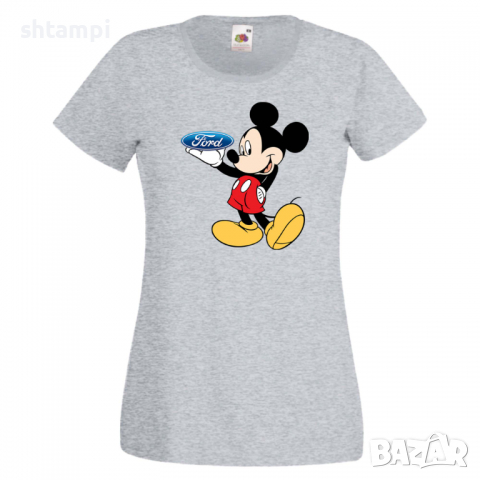 Дамска тениска Mickey Mouse Ford .Подарък,Изненада,, снимка 1 - Тениски - 36528686