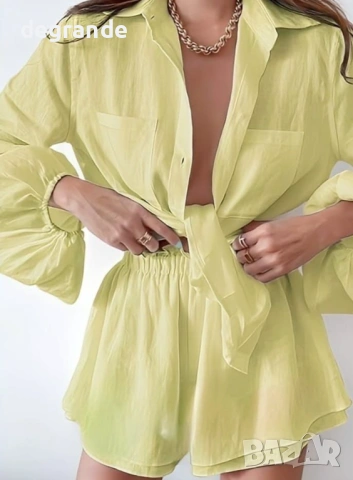  ♣️ Дамски Комплект Риза+Къси Панталонки, снимка 4 - Комплекти - 53882897