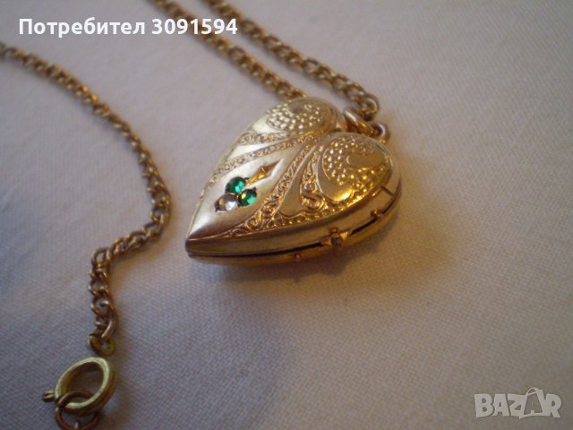 1930 г -ЗЛАТНО ДУБЛЕ МЕДАЛЬОН СЪРЦЕ ЗА СНИМКА, снимка 4 - Антикварни и старинни предмети - 40229351