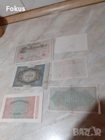 Лот 2 - Райхс марки, Дойче марки банкнота, марка - 6 бр., снимка 4 - Антикварни и старинни предмети - 53938504