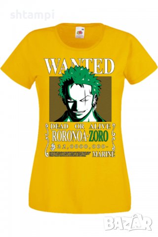 Дамска тениска One Piece Roronoa Zoro 01,Анимация,игра,Празник,Повод., снимка 9 - Тениски - 38073574
