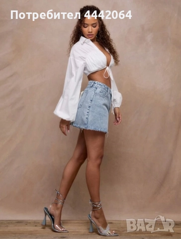 Къса дънкена пола, снимка 4 - Поли - 51540808