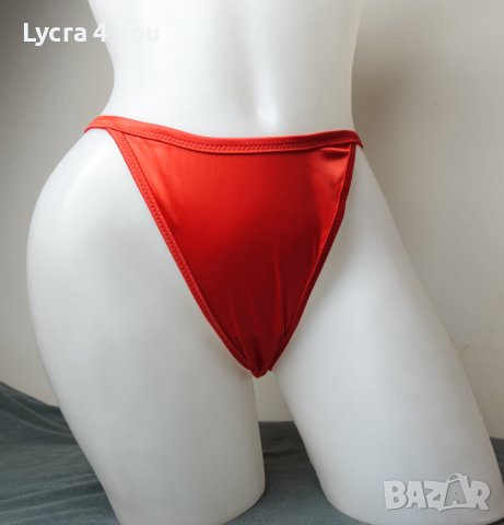 Луксозни нови сатенени червени леко изрязани бикини S/М, снимка 10 - Бельо - 42288455