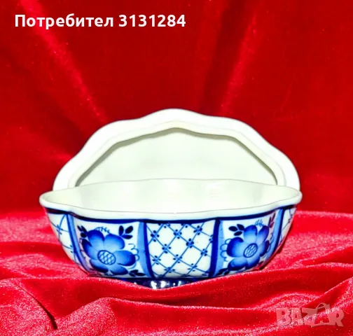 Гжел порцеланова кутия ръчно рисувана Русия, снимка 7 - Други ценни предмети - 48378629