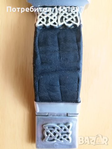 Часовник Casio EF-324 с масивна ръчно изработена каишка от кожа и сребро, снимка 5 - Гривни - 22605638