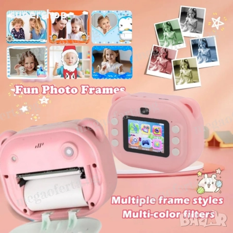 Детски Фотоапарат камера с незабавен печат и функции „Направи си сам“, снимка 3 - Други - 52514127
