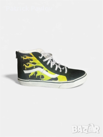 Уникални Vans Sk8-Hi Flames Black/Neon - EUR 38.5 (Стелка 24.5 см)-подходящи за юноши и дами