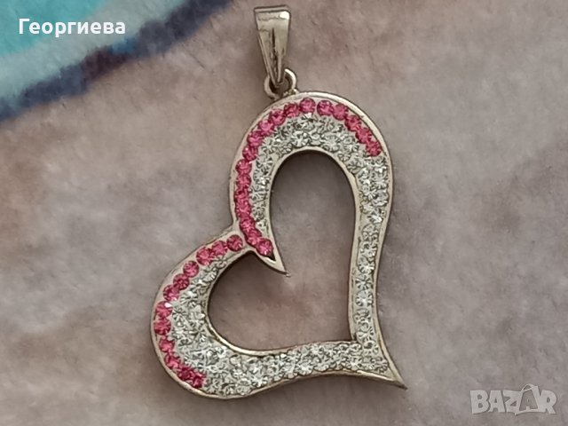  Сребърна висулка 925 с камъни Сваровски на Oksan , снимка 2 - Колиета, медальони, синджири - 42592573