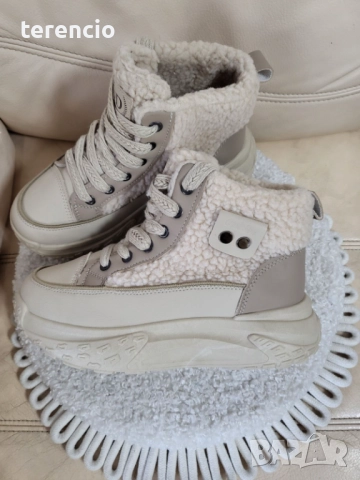 Нови боти - беж, снимка 4 - Дамски боти - 52040077