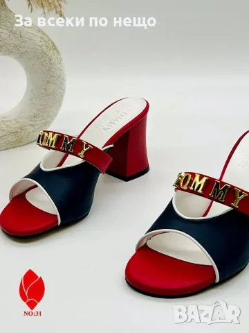 Tommy Hilfiger Дамски Чехли На Ток Томи Хилфигер Код SEM-330, снимка 2 - Чехли - 55787478