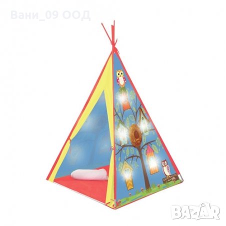 Детска индианска палатка с LED светлини, снимка 2 - Играчки за стая - 31092130