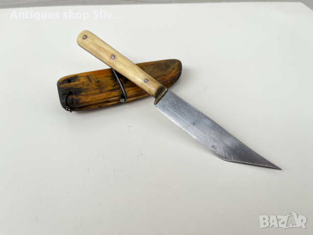 Стар нож с кокалена дръжка и кания. №2211, снимка 6 - Антикварни и старинни предмети - 36419579