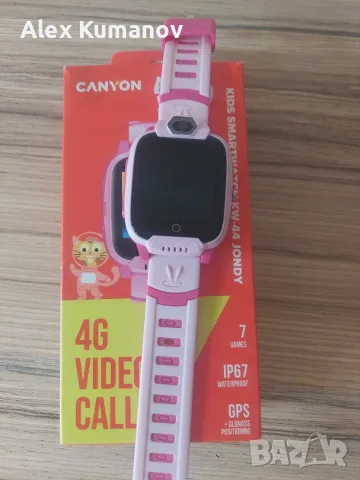 Детски смарт часовник Canyon Jondy KW-44, Cellular, 44 мм, розов