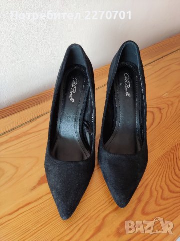 Елегантни дамски обувки Paola Bocelli / естествен велур / - черни, снимка 4 - Дамски обувки на ток - 40357814