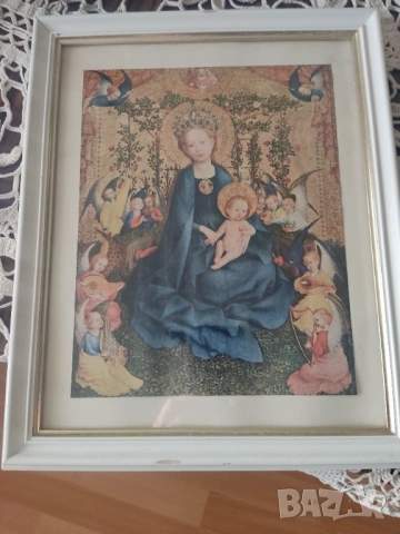 Голям стар дървен кръст с бронз(30/55),стара медна икона Разпятие Христово(30/21)и Мадоната(28/33), снимка 7 - Антикварни и старинни предмети - 54041943