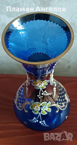 Кристална ваза Бохемия-Чехия , снимка 6 - Вази - 48203112