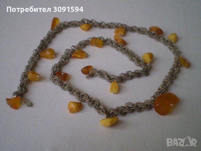 Винтидж  Дамско колие от естествен кехлибар, снимка 2 - Антикварни и старинни предмети - 40352341