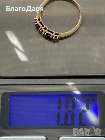 Златен пръстен със сапфири, снимка 5 - Пръстени - 44195618