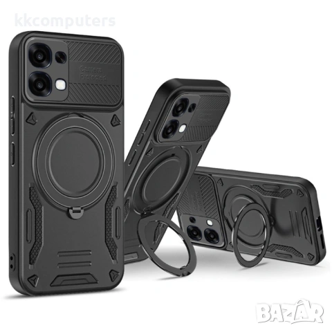 Магнитен Калъф за Oppo A6 Pro 5G / 4G с 360° Стойка - TPU+PC, Военна защита, 6 цвята, снимка 8 - Калъфи, кейсове - 54287961