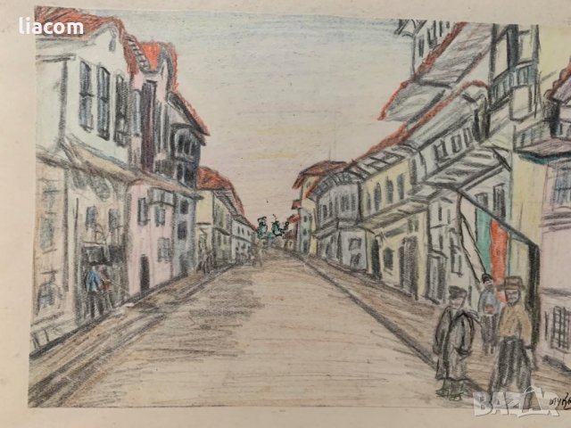 ИВАН ЛУКАРОВ (1902-неизв.) рисунка цветни моливи, снимка 2 - Картини - 33853685