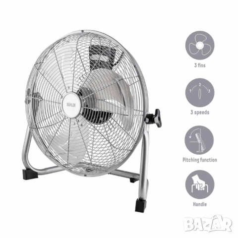 Вентилатор подов Muhler, 60W, индустриален, метален, снимка 6 - Друга електроника - 52094051