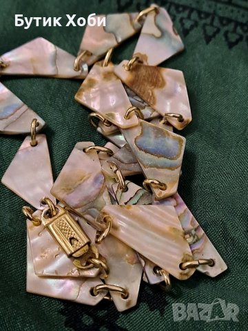 Ретро колие от цветен седеф, снимка 4 - Антикварни и старинни предмети - 42880855