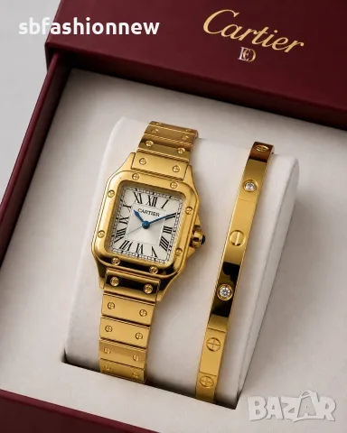 Cartier комплект часовник и гривна, снимка 3 - Бижутерийни комплекти - 55758696