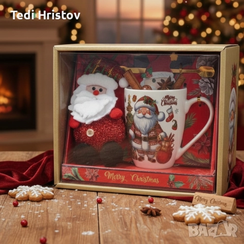 Коледен подаръчен комплект с чаша, лъжичка и мека играчка – моментална празнична атмосфера у дома, снимка 3 - Други стоки за дома - 52570840