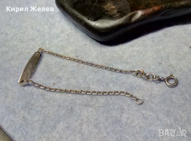 ИЗЯЩНА ИТАЛИАНСКА СРЕБЪРНА ГРИВНА СРЕБРО 925 ITALY с БЯЛА ПОЗЛАТА и ГРАВИРАНО СЪРЧИЦЕ 43380, снимка 3 - Гривни - 49704672