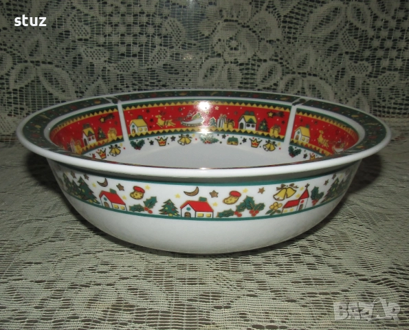 Порцеланова купа с коледни мотиви, нова, снимка 3 - Аксесоари за кухня - 52589406