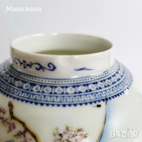 Китайски джинджифилов буркан на дървен постамент, снимка 11 - Други ценни предмети - 54241676