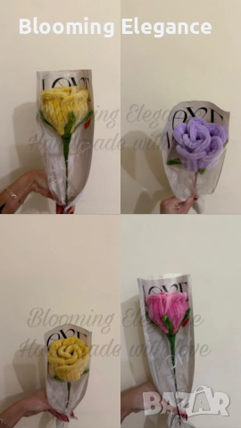 Вечна роза от плюшена тел, снимка 4 - Романтични подаръци - 54173896