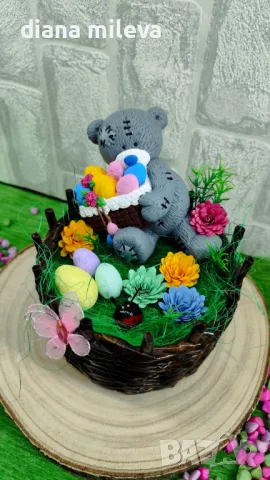 Великденска кашпа с мече!!!, снимка 5 - Декорация за дома - 49852136