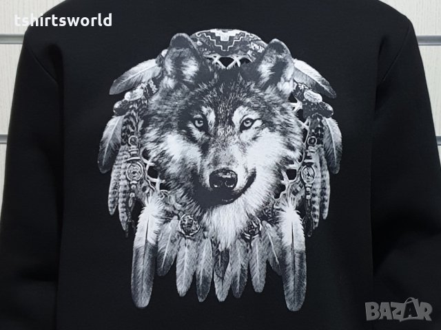 Нов мъжки суичър с дигитален печат Вълк - капан за сънища, снимка 7 - Суичъри - 27513850
